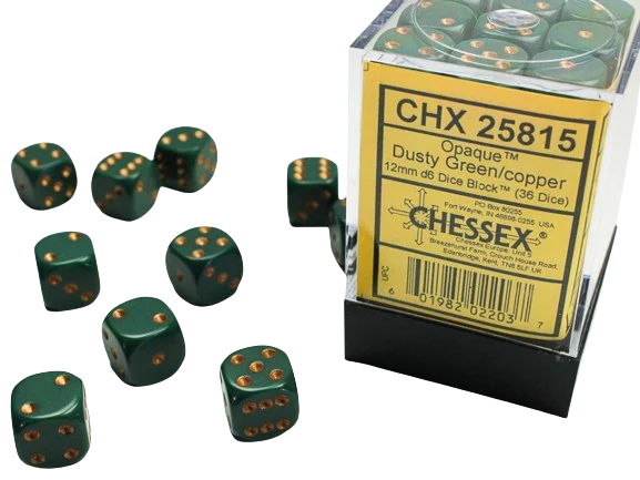 Chessex 12mm D6 Dice Block Set (x36)