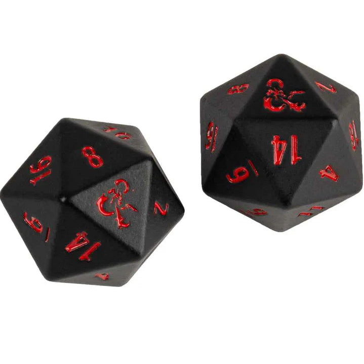 Ultra Pro - Dungeons & Dragons - Heavy Metal Black and Red D20 Dice Set