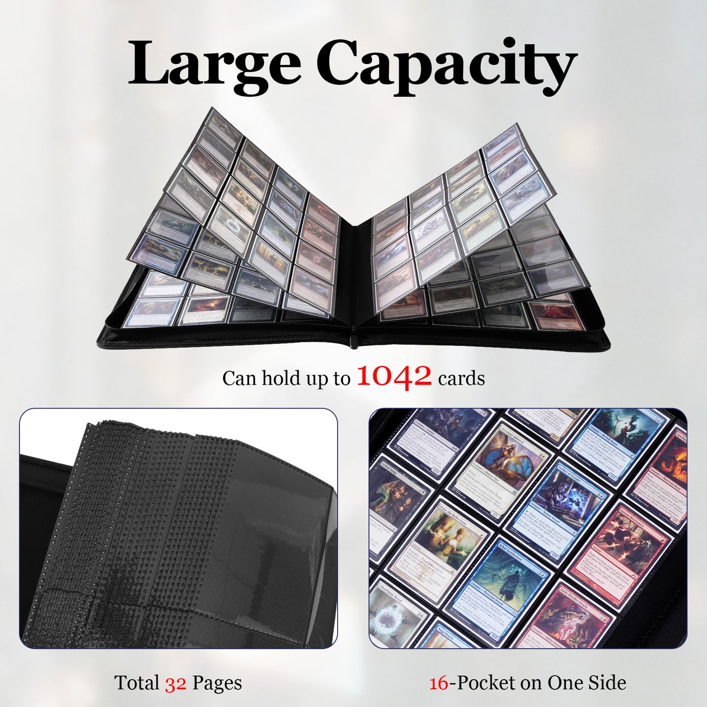 16-Pocket - 1024 Cards Zipster XXL Binder (Black)