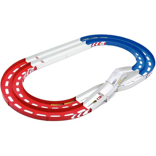 Oval Home Circuit with Lane Change (Red/White/Blue)