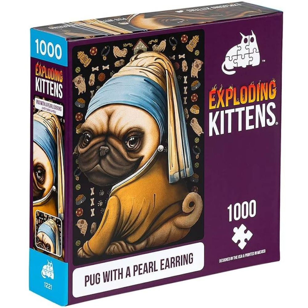 Exploding Kittens: Pug with a Pearl Earring (1000 Pieces)