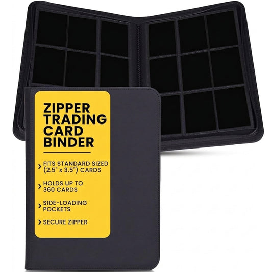 9-Pocket - 360 Cards Zipster XL Binder (Black)